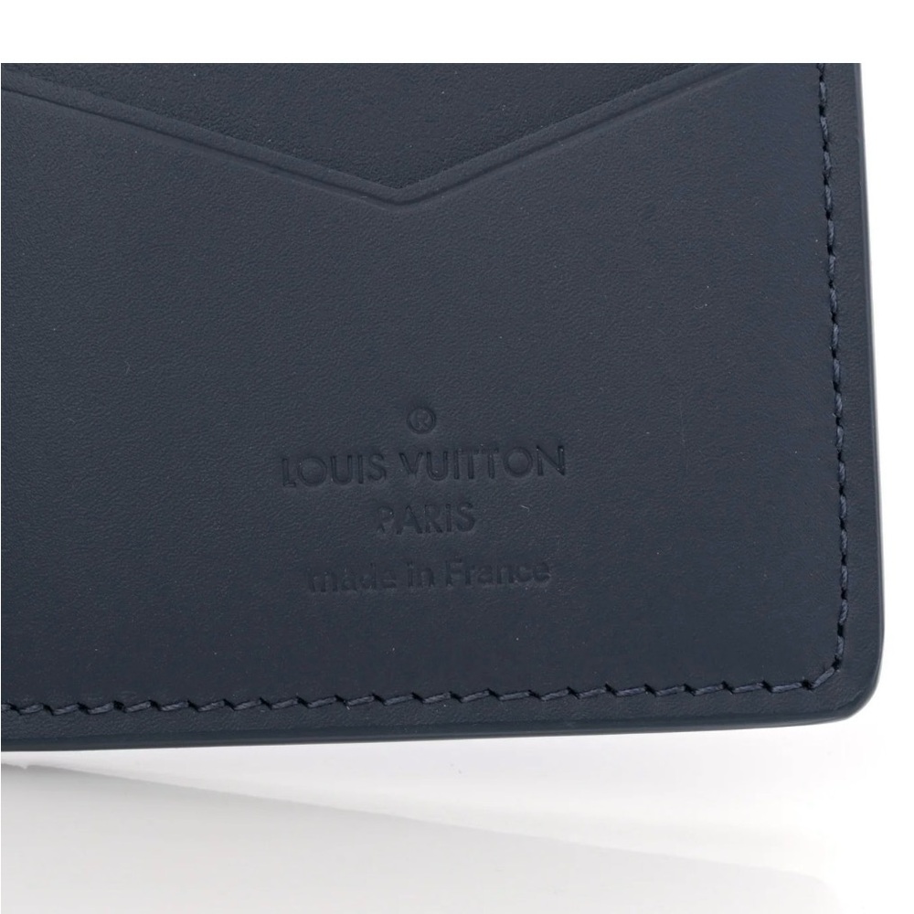 Louis Vuitton Navy & Light Blue Monogram wallet card money business Holder - Picture 6 of 7
